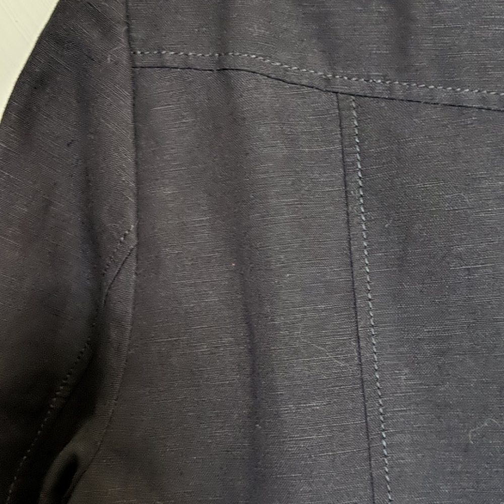 Larry Levine Double Breasted navy linen Blend peacoat - Picture 4 of 8